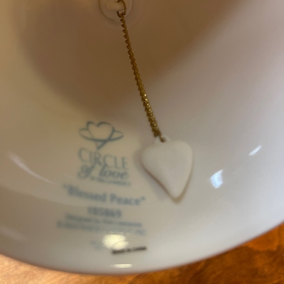 Vtg Bell Circle of Love Blessed Peace Angel Porcelain Figurine Heart Clapper - Picture 2 of 5